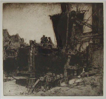 ブラングィン,フランク はしけの労働者(ブルージェ)