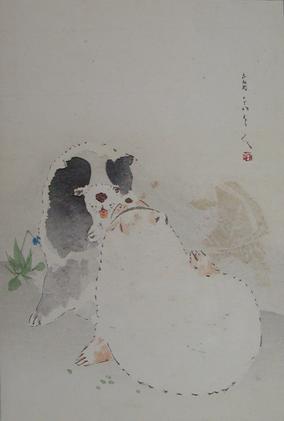菊池容斎 双狗図